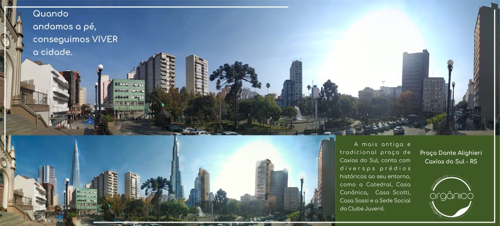 Praça Dante Alighieri e a paisagem urbana, antes e depois