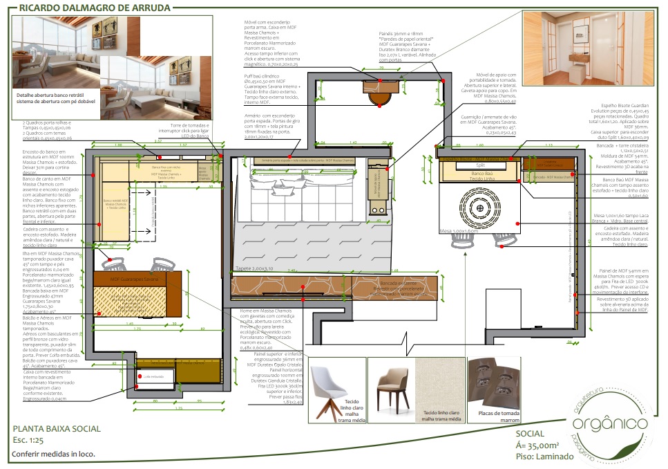 Folha de detalhamento do projeto de interiores